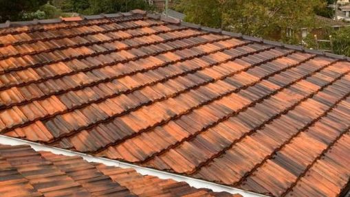 terracotta tile roof restoration after once cleaned and glazed