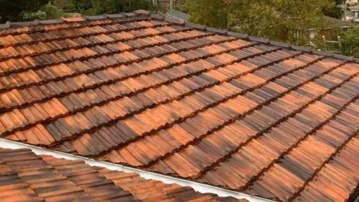 terracotta tile roof restoration after once cleaned and glazed