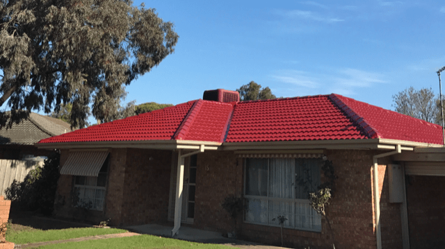 Full roof restoration with red cement tiles