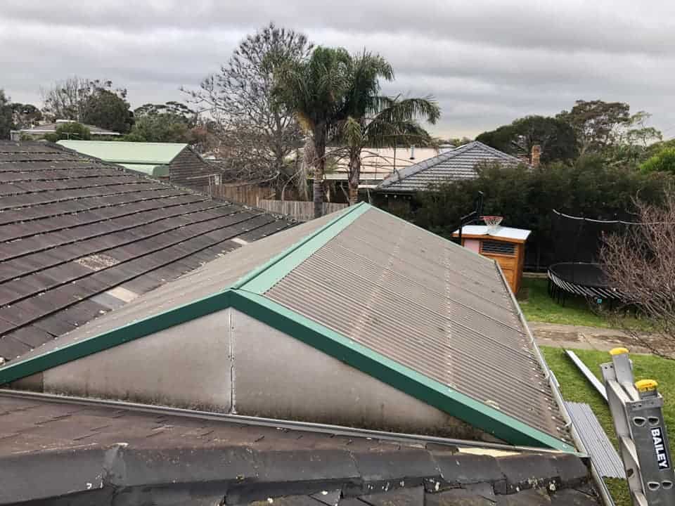 pergola roof seaford, after with some clear sheets and others a grey colorbond 