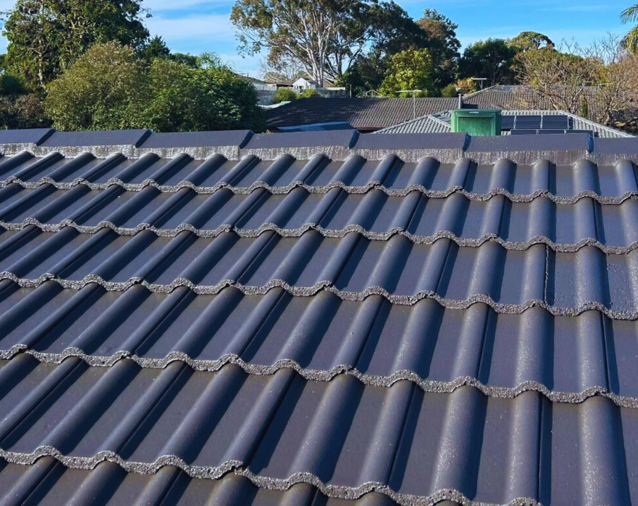 dark grey tiled roof