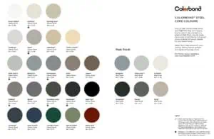 Colorbond Colour Chart COLORBOND® steel core colours sheet
